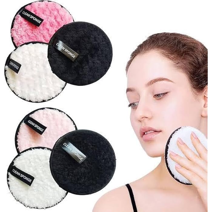 1Pc Washable Makeup Remover Cotton Pads Washable Cotton Reusable Makeup Remover Disc with Cleaning Bag Available for Face Cleansing (Random Color) - Image 5